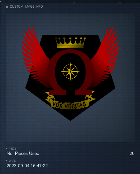 Vox Veritas - voice of truth squadron insignia: Crown and Compass